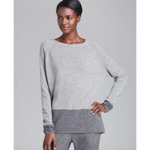 VINCE 100% Cashmere Color Block Crew Neck Sweater Long Sleeve Oversized Gray